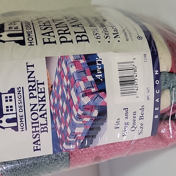 NEW Home Designs Fashion Print Blanket Poly/AcrylicKing/Queen 102"x90"Beacon USA - Picture 8 of 10